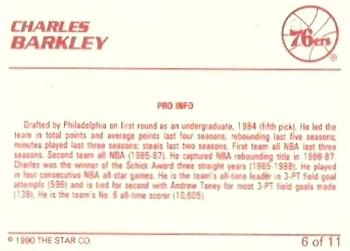 1990 Star Charles Barkley #6 Charles Barkley Back