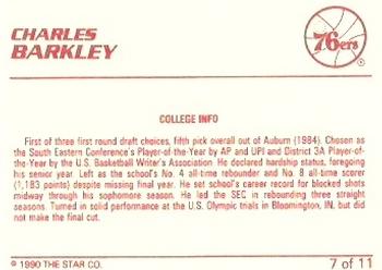1990 Star Charles Barkley #7 Charles Barkley Back