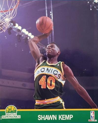 1990-91 Hoops Action Photos #91T262D Shawn Kemp Front