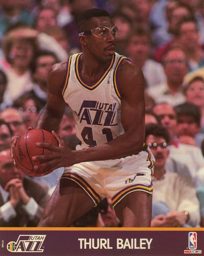 1990-91 Hoops Action Photos #91T164D Thurl Bailey Front