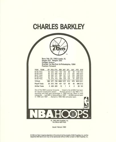 1990-91 Hoops Action Photos #90N9 Charles Barkley Back