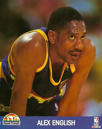 1990-91 Hoops Action Photos #90N19 Alex English Front