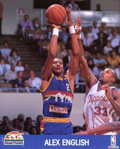 1990-91 Hoops Action Photos #90T243C Alex English Front