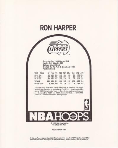 1990-91 Hoops Action Photos #90T182C Ron Harper Back