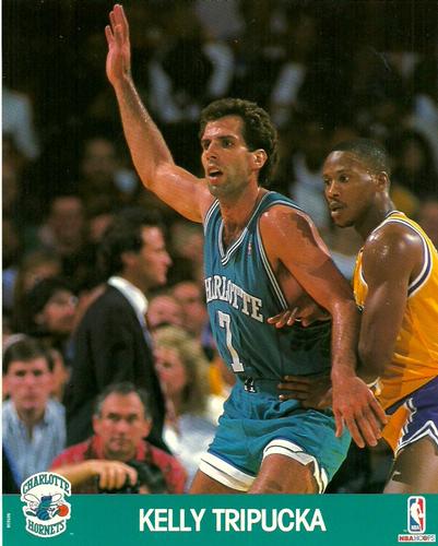 1990-91 Hoops Action Photos #90T63B Kelly Tripucka Front