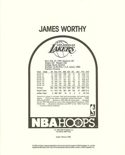 1990-91 Hoops Action Photos #90N14 James Worthy Back