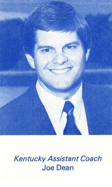 1982-83 Kentucky Wildcats Schedules #NNO Joe Dean Front