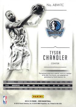 2014-15 Panini Noir - Autographed Prime Black and White Tags #30 Tyson Chandler Back