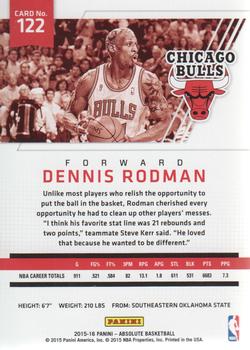 2015-16 Panini Absolute #122 Dennis Rodman Back