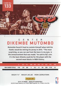 2015-16 Panini Absolute #133 Dikembe Mutombo Back