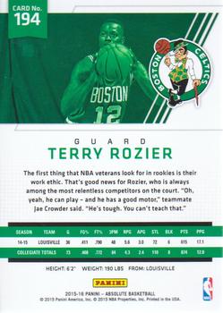 2015-16 Panini Absolute #194 Terry Rozier Back
