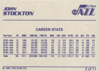 1990-91 Star John Stockton #2 John Stockton Back