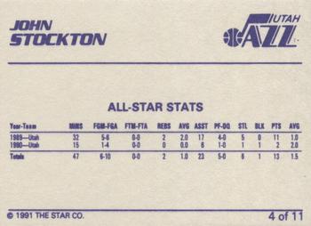 1990-91 Star John Stockton #4 John Stockton Back