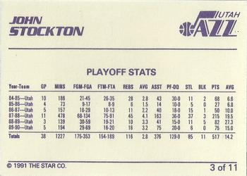 1990-91 Star John Stockton #3 John Stockton Back