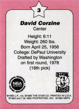 1997 1986 Star Chicago Bulls Arena (Unlicensed) #3 David Corzine Back