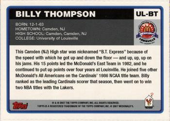 2007 Topps McDonald's All-American UK UL #UL-BT Billy Thompson Back