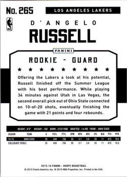 2015-16 Hoops - Green #265 D'Angelo Russell Back