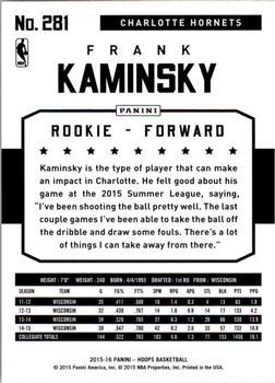 2015-16 Hoops - Green #281 Frank Kaminsky Back