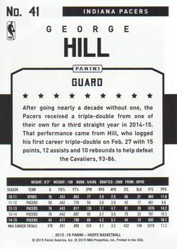 2015-16 Hoops - Gold #41 George Hill Back