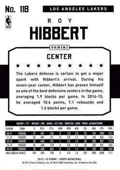 2015-16 Hoops - Gold #118 Roy Hibbert Back