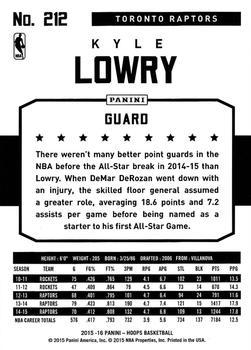 2015-16 Hoops - Gold #212 Kyle Lowry Back