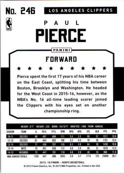 2015-16 Hoops - Gold #246 Paul Pierce Back