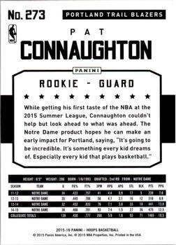 2015-16 Hoops - Gold #273 Pat Connaughton Back