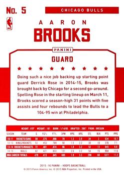 2015-16 Hoops - Red Back #5 Aaron Brooks Back