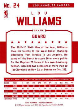 2015-16 Hoops - Red Back #24 Lou Williams Back