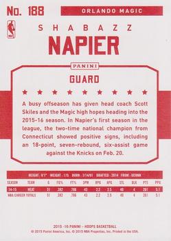 2015-16 Hoops - Red Back #188 Shabazz Napier Back