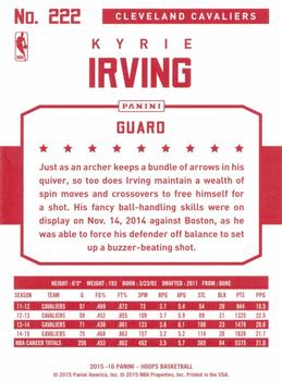 2015-16 Hoops - Red Back #222 Kyrie Irving Back