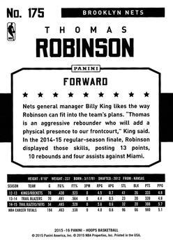 2015-16 Hoops - Blue #175 Thomas Robinson Back