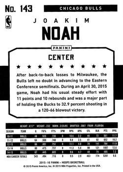 2015-16 Hoops - Red #143 Joakim Noah Back