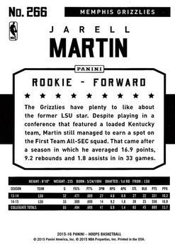 2015-16 Hoops - Red #266 Jarell Martin Back