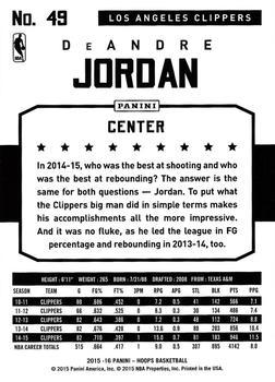 2015-16 Hoops - Silver #49 DeAndre Jordan Back