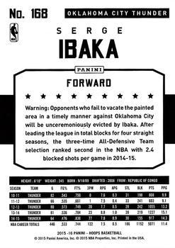 2015-16 Hoops - Silver #168 Serge Ibaka Back