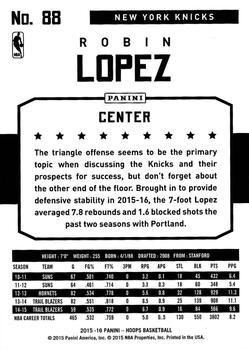 2015-16 Hoops - Artist Proof #88 Robin Lopez Back