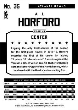 2015-16 Hoops - Artist Proof Black #35 Al Horford Back