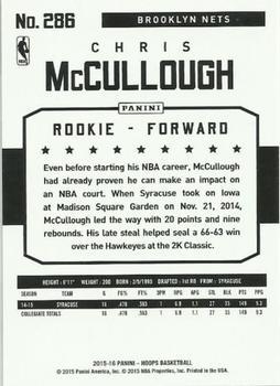 2015-16 Hoops - Artist Proof Black #286 Chis McCullough Back