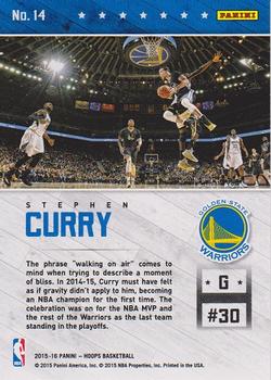 2015-16 Hoops - Courtside #14 Stephen Curry Back