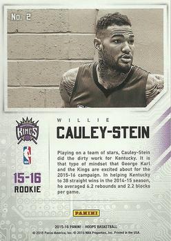 2015-16 Hoops - Faces of the Future #2 Willie Cauley-Stein Back