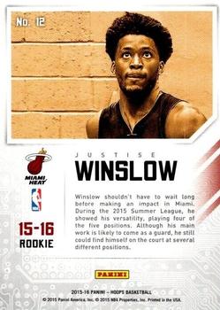 2015-16 Hoops - Faces of the Future #12 Justise Winslow Back