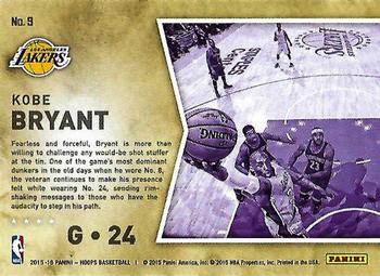 2015-16 Hoops - High Flyers #9 Kobe Bryant Back