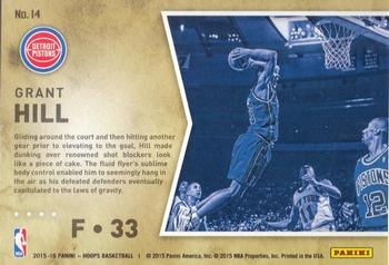 2015-16 Hoops - High Flyers Artist Proof #14 Grant Hill Back