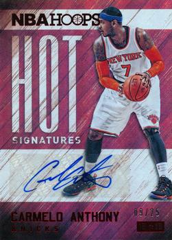 2015-16 Hoops - Hot Signatures Red #HS-CA Carmelo Anthony Front