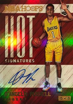 2015-16 Hoops - Hot Signatures Red #HS-DRU D'Angelo Russell Front