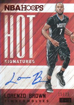2015-16 Hoops - Hot Signatures Red #HS-LZB Lorenzo Brown Front