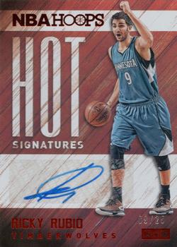2015-16 Hoops - Hot Signatures Red #HS-RR Ricky Rubio Front