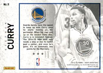 2015-16 Hoops - Picture Perfect #11 Stephen Curry Back