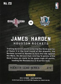 2015-16 Hoops - Road to the Finals #20 James Harden Back